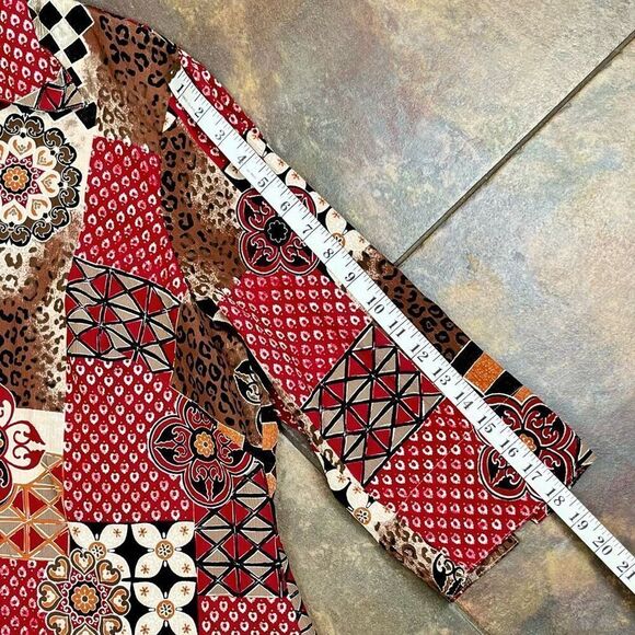 Allison Daley II Patchwork Button Down Blouse 20W - Picture 4 of 9